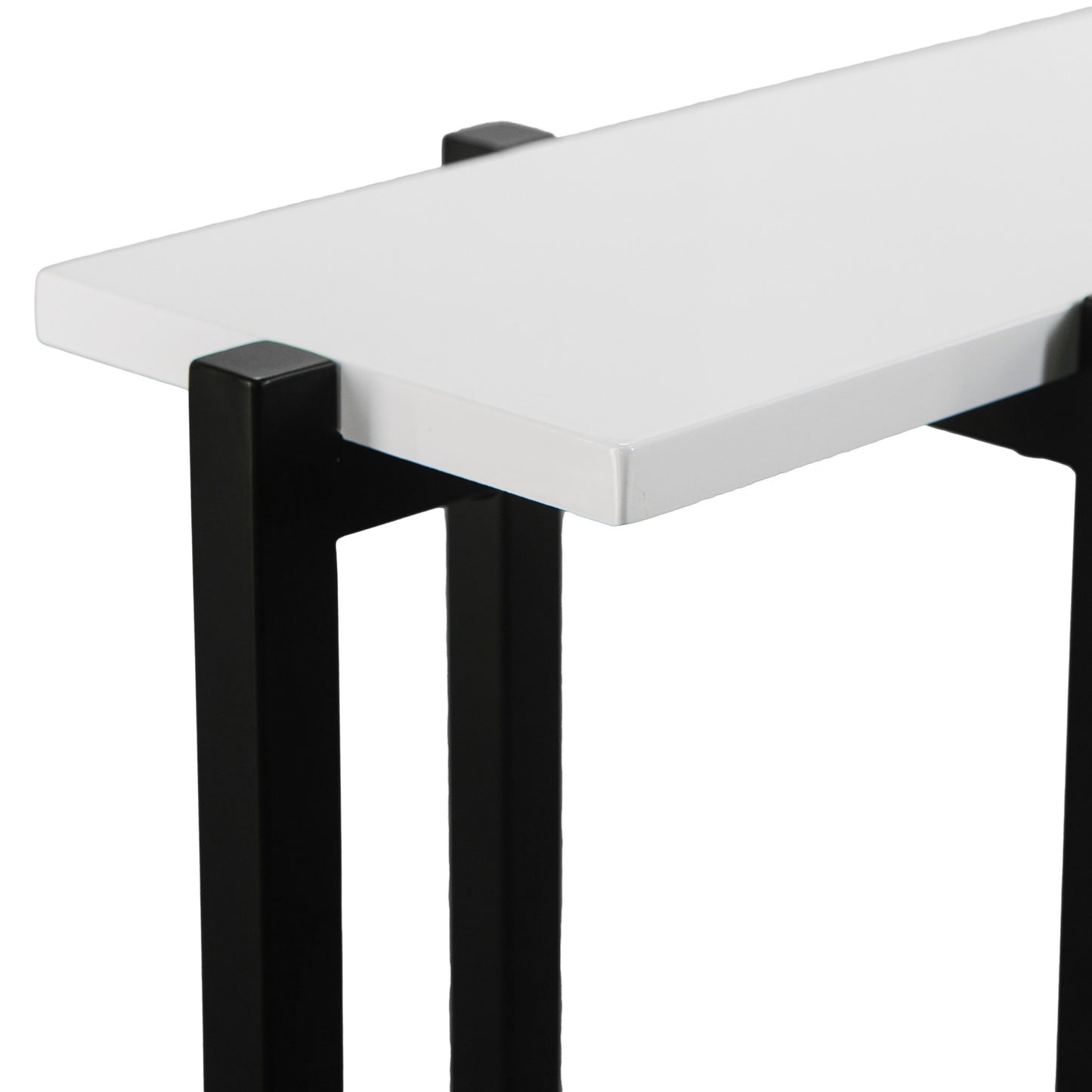 36" White and Black Frame Console Table-6