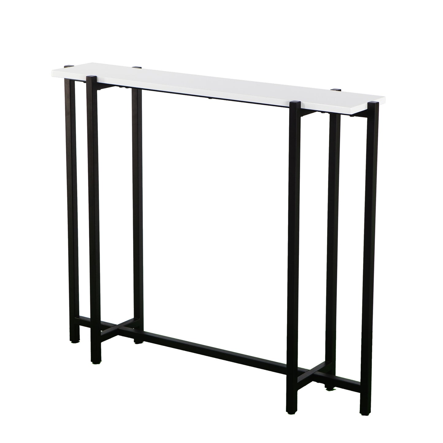 36" White and Black Frame Console Table-2