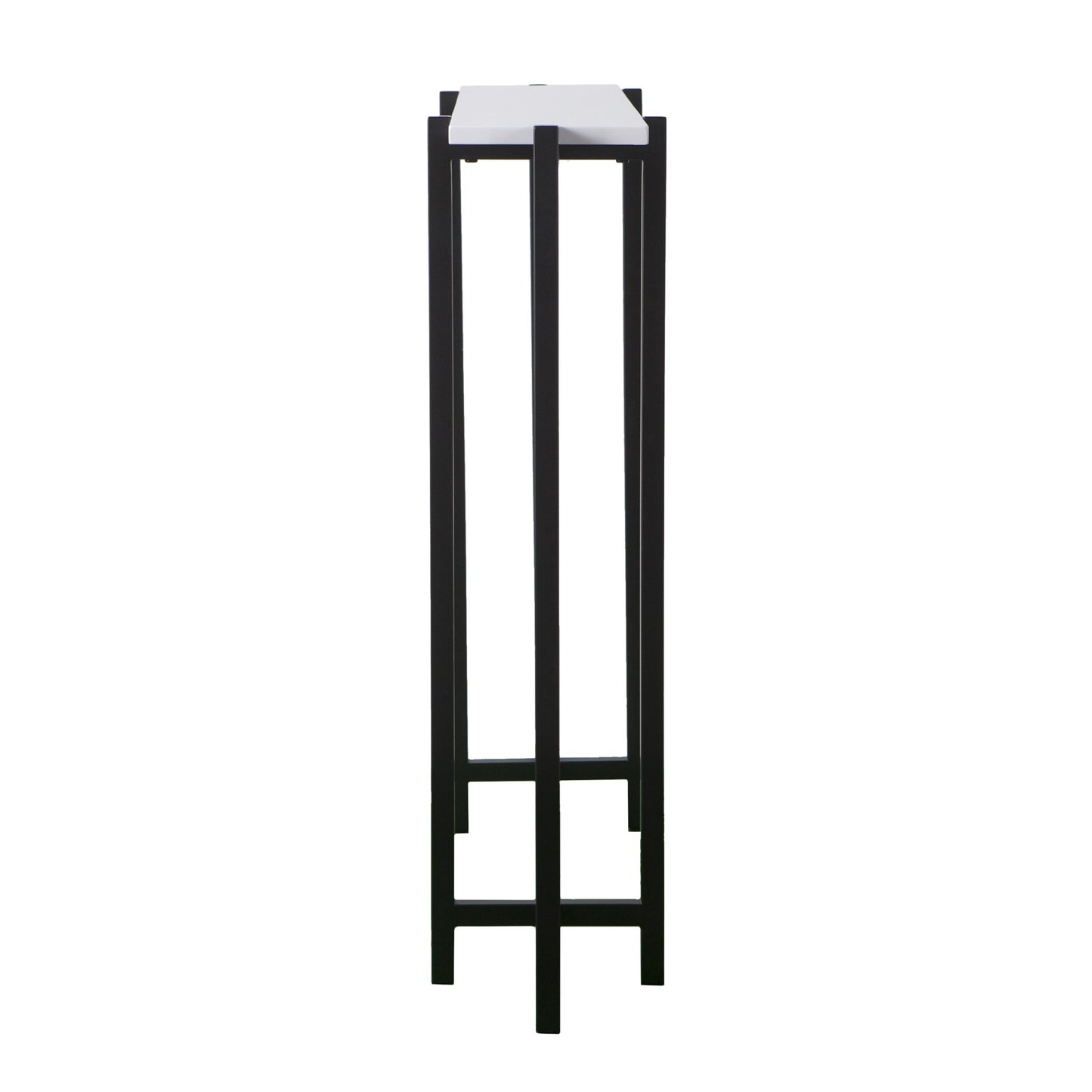 36" White and Black Frame Console Table-4