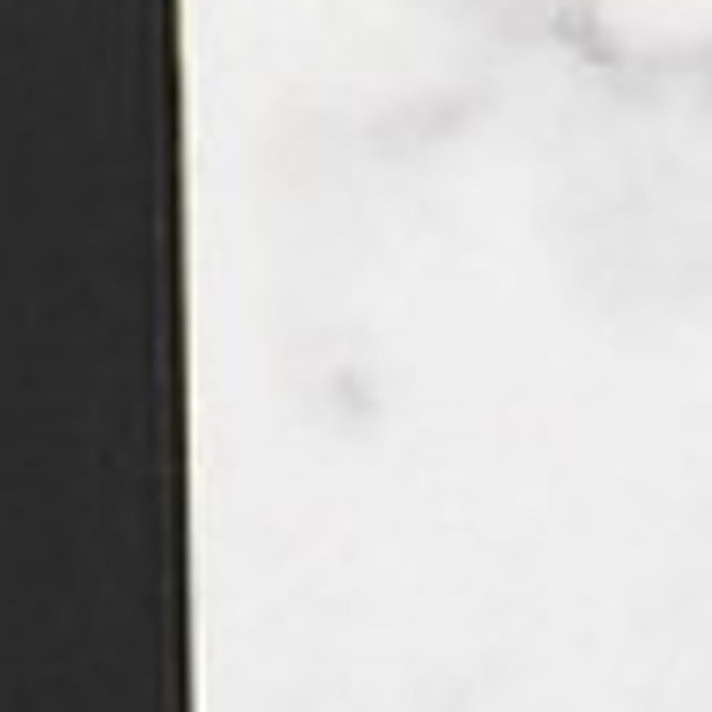 39" White and Black Faux Marble Sled Console Table-5