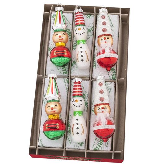 Holiday Splendor by Shiny Brite 6 Count 2.5” Decorated Figures-0
