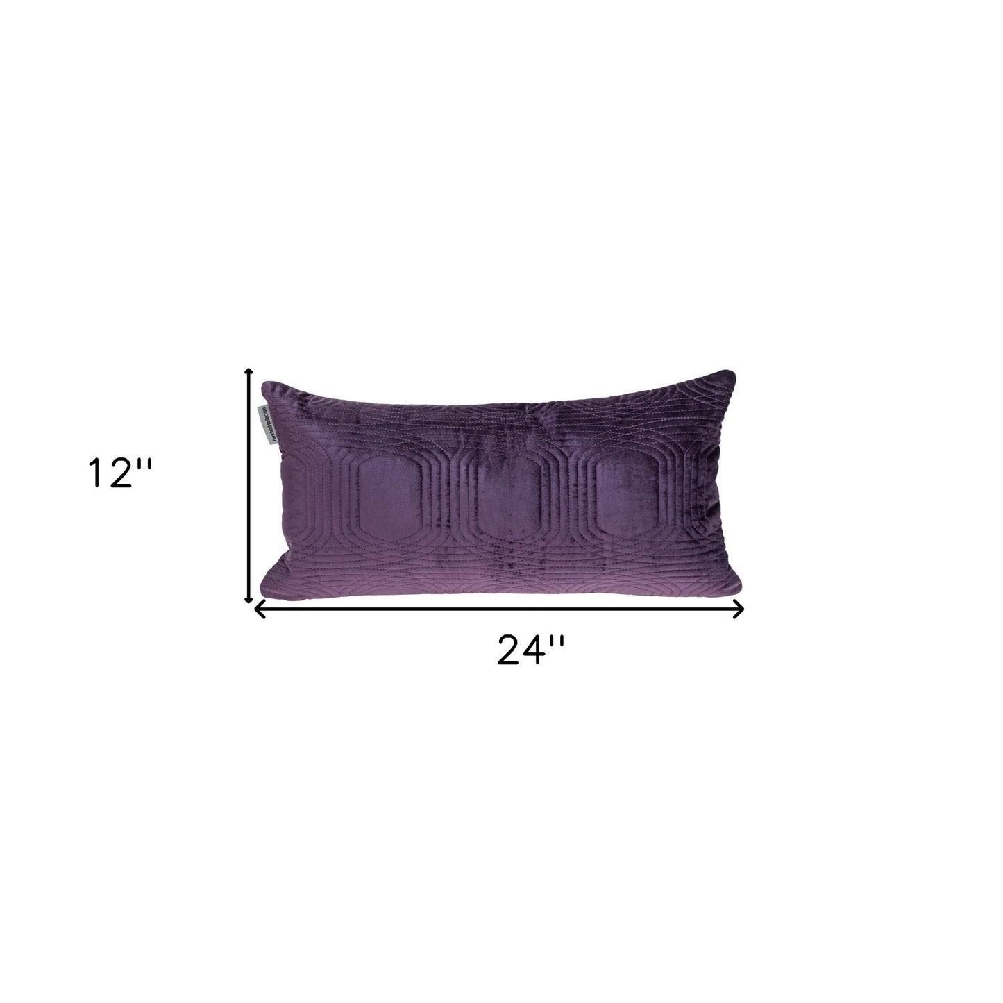 12" X 24" Purple Cotton Blend Throw Pillow-4