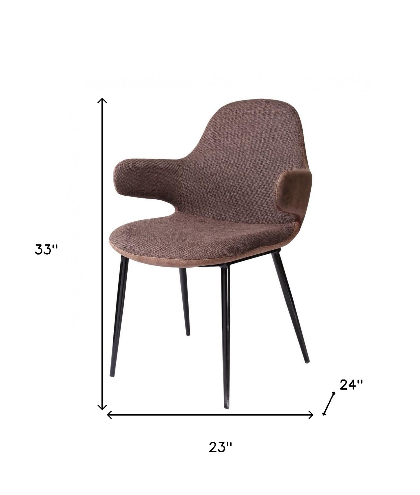 23" Brown And Black Upholstered Arm Chair-6