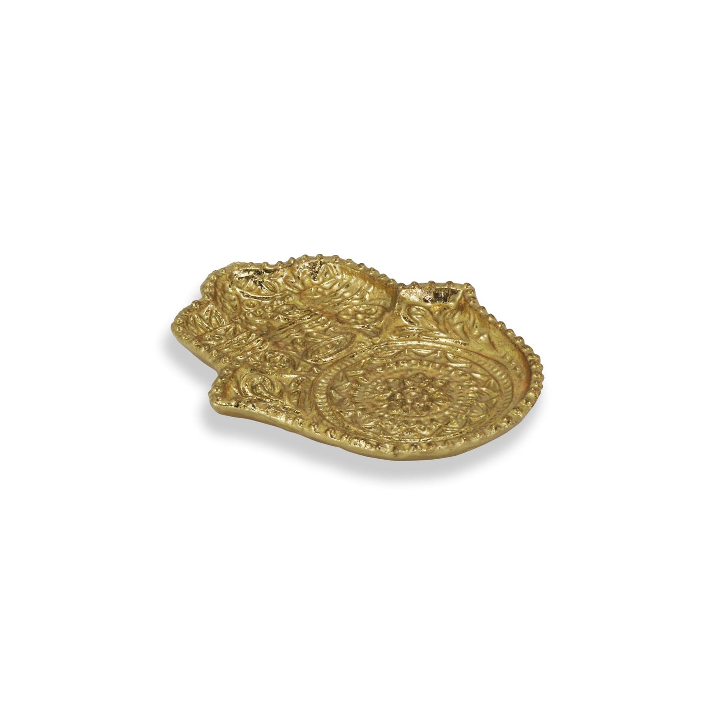 5" Gold Novelty Metal Handmade Tray-4