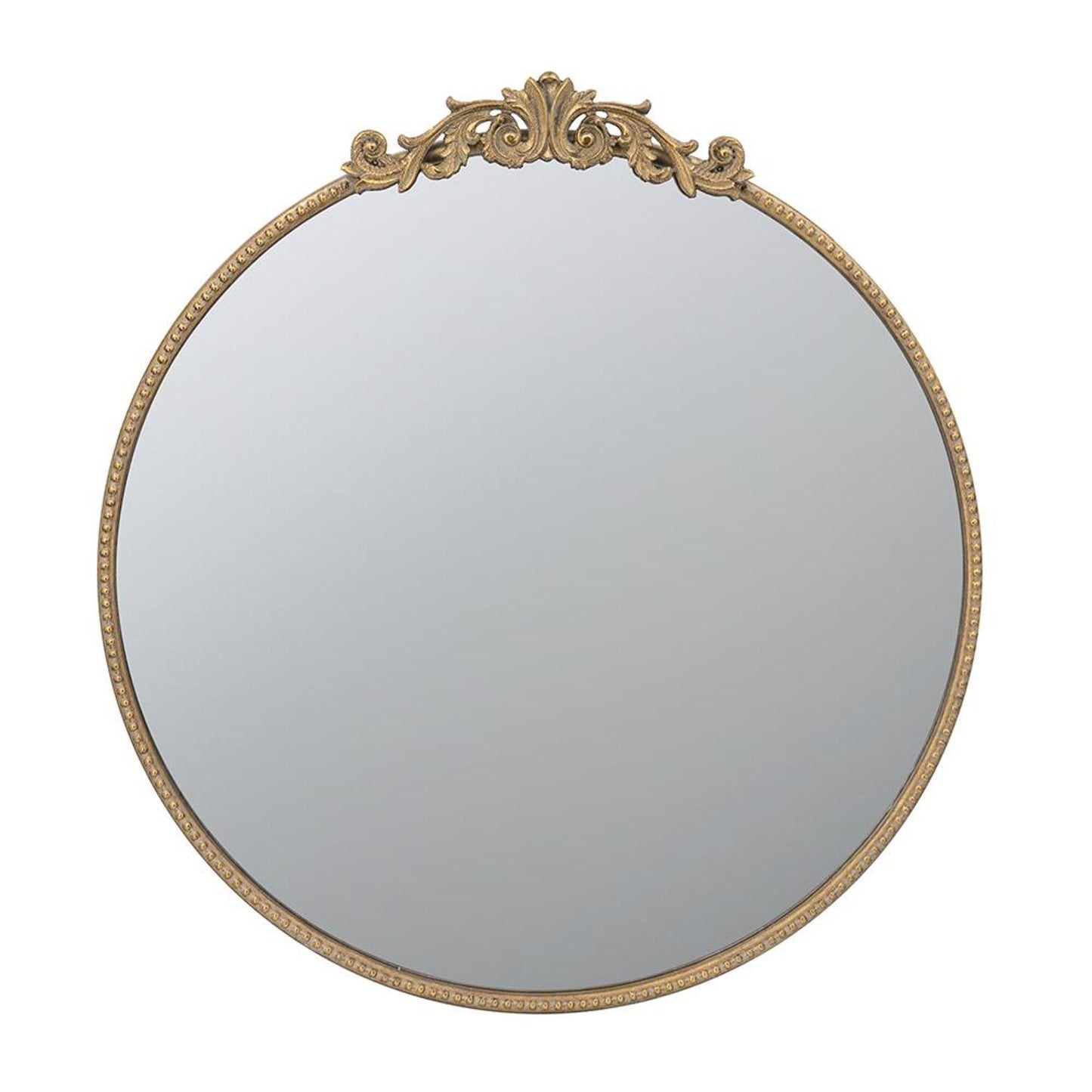 32" Gold Crowned Top Iron Framed Accent Mirror-1
