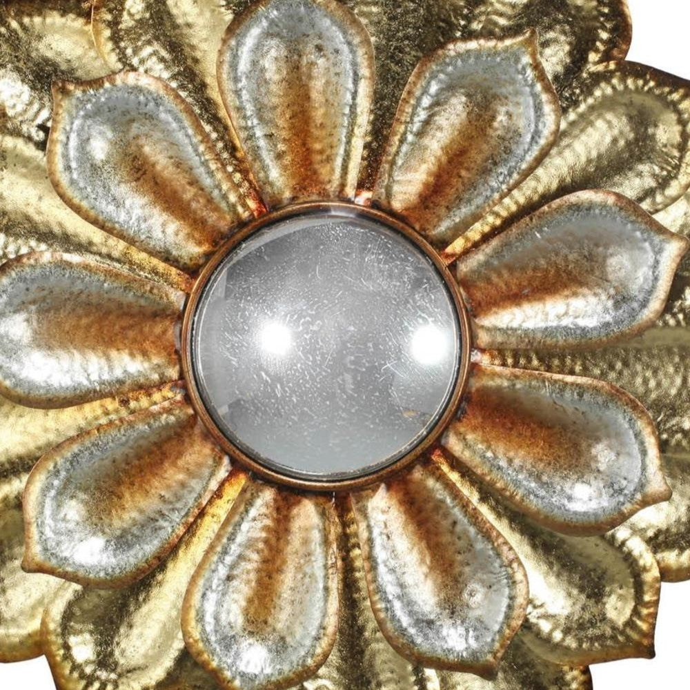 36" Gold Metal Flower Framed Accent Mirror-2