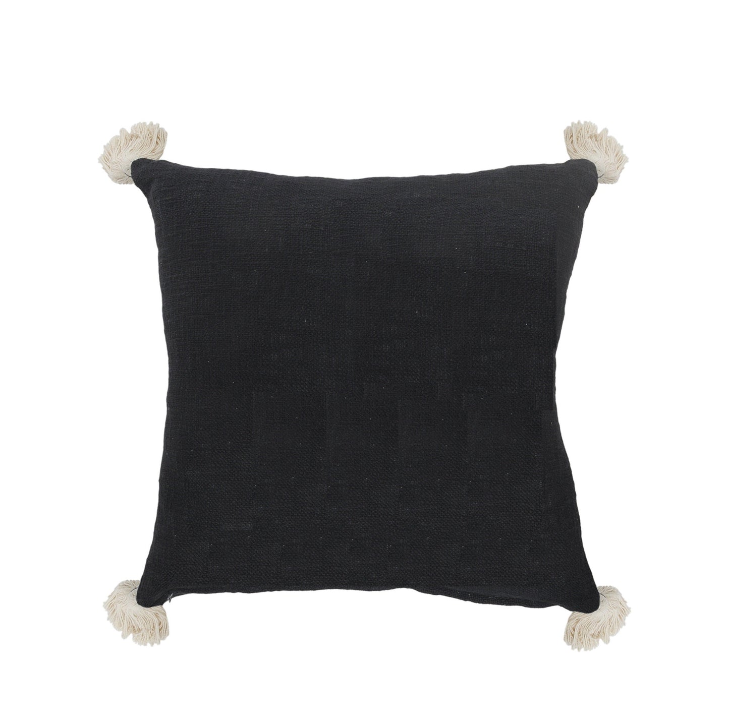 20" X 20" White And Black 100% Cotton Geometric Zippered Pillow-4