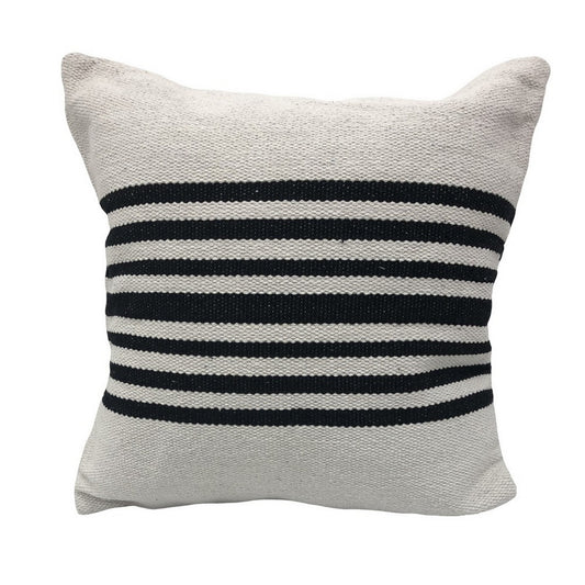 22" Black and White Throw Pillow-0