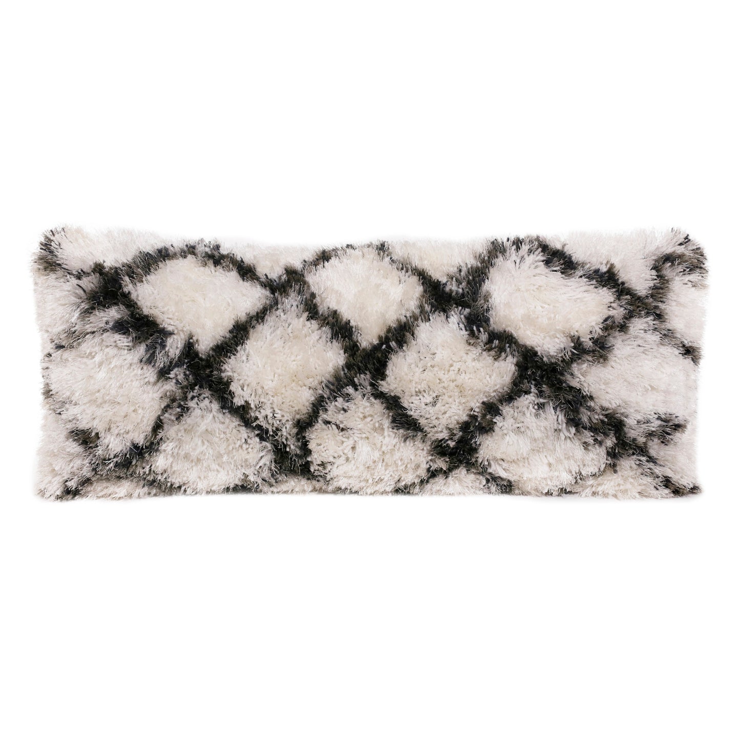 14" X 36" Black And White Polyester Geometric Zippered Pillow-2