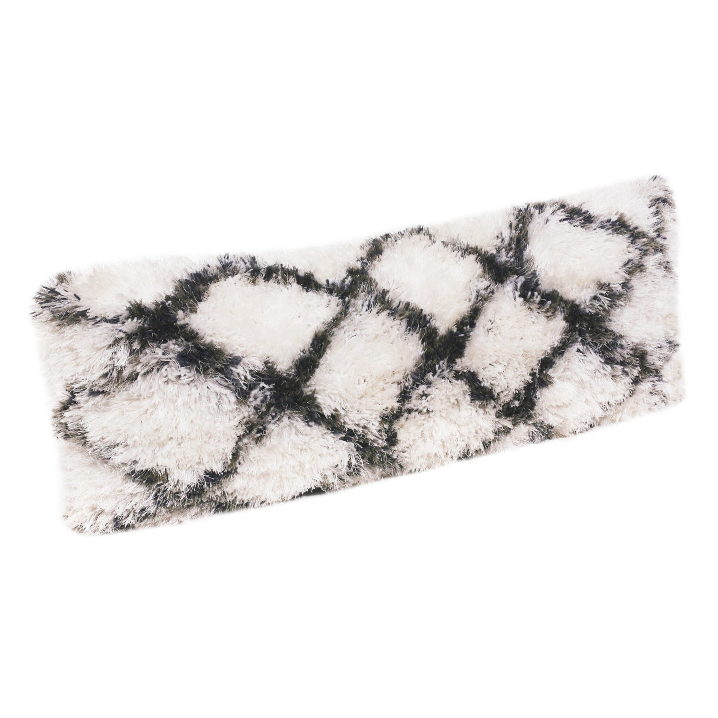 14" X 36" Black And White Polyester Geometric Zippered Pillow-3