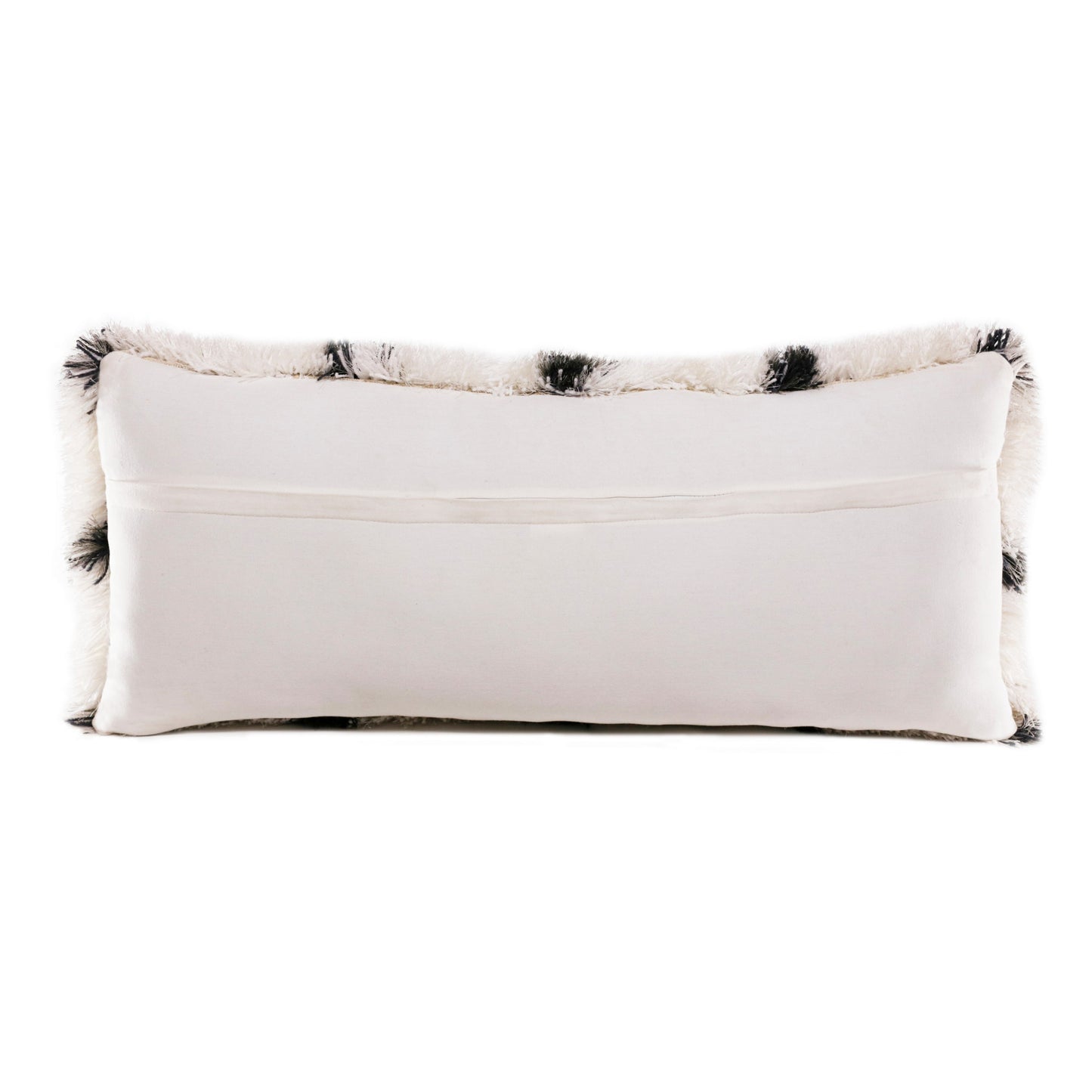 14" X 36" Black And White Polyester Geometric Zippered Pillow-0