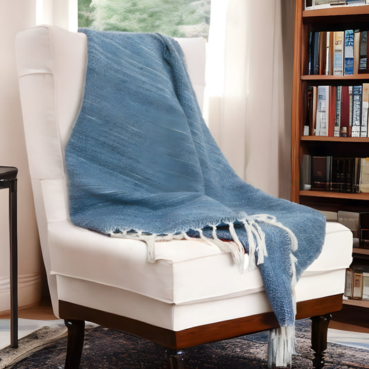 Blue Woven 100% Poly Pet Throw Blanket-0
