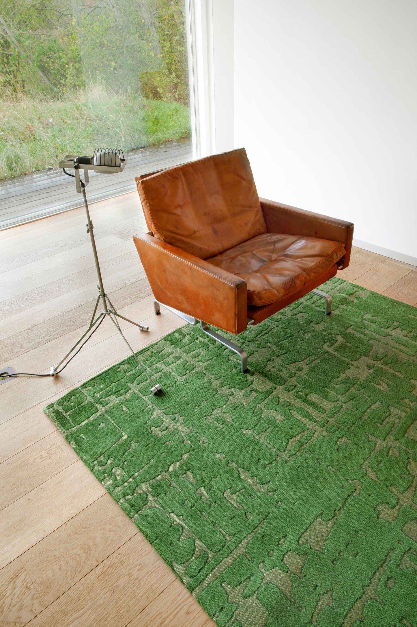 10' Green Abstract Runner Rug-6