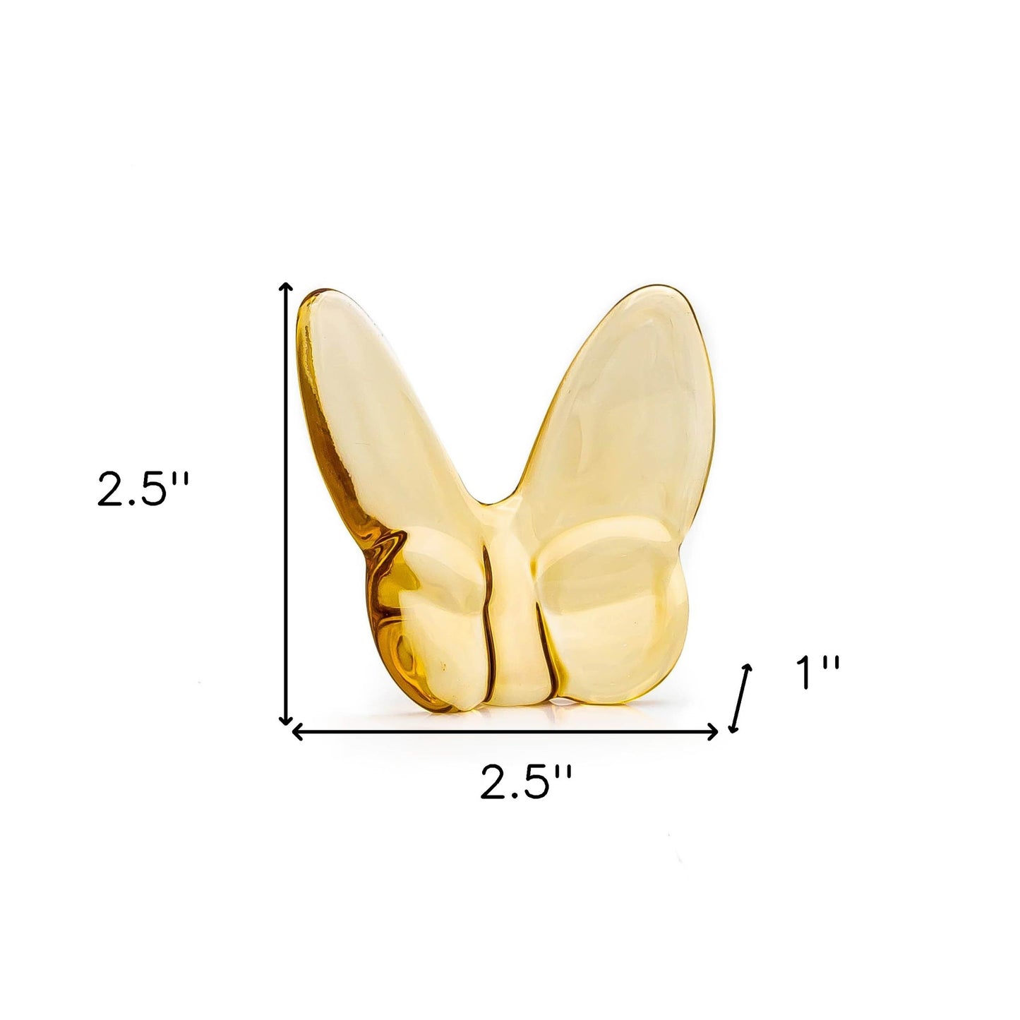 3" Gold Crystal Butterfly Figurine Tabletop Sculpture-5