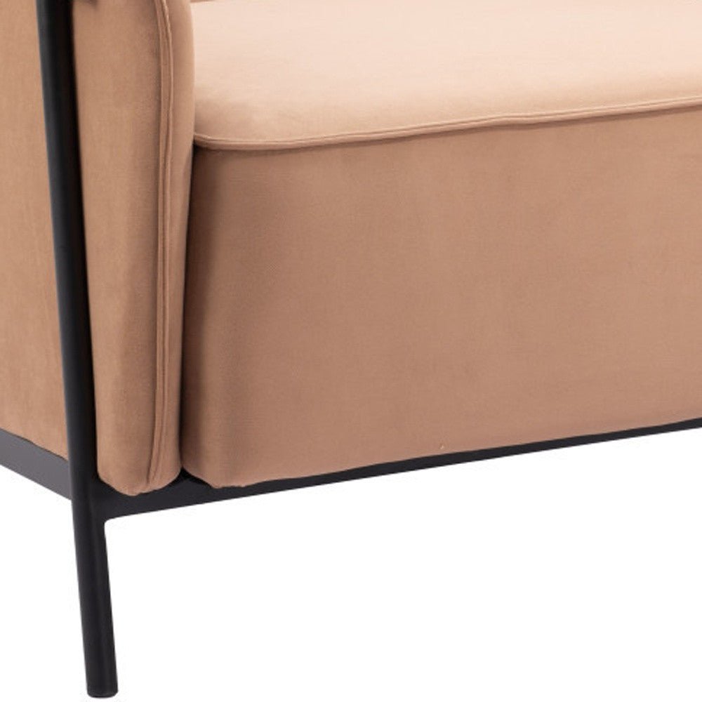 35" Tan And Black Upholstered Arm Chair-8