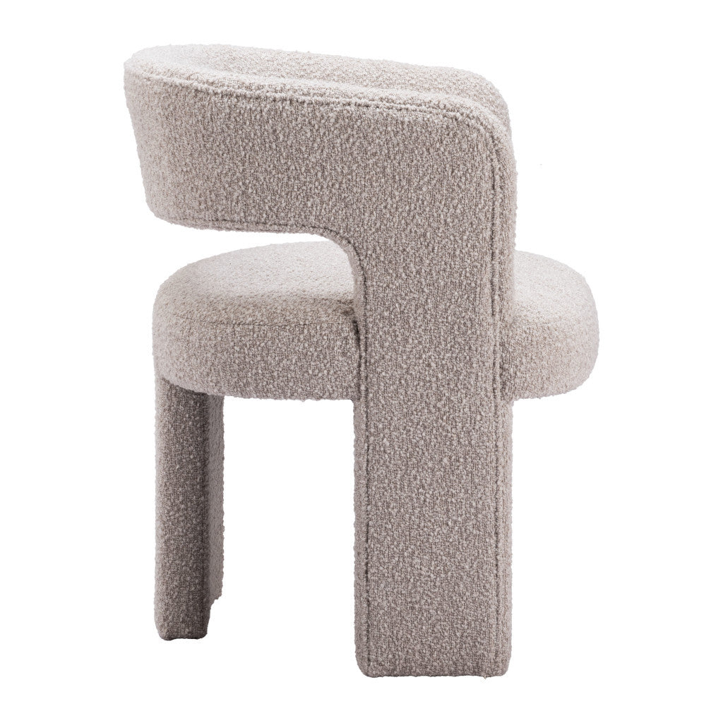 27" Beige Faux Shearling And Upholstered Arm Chair-0