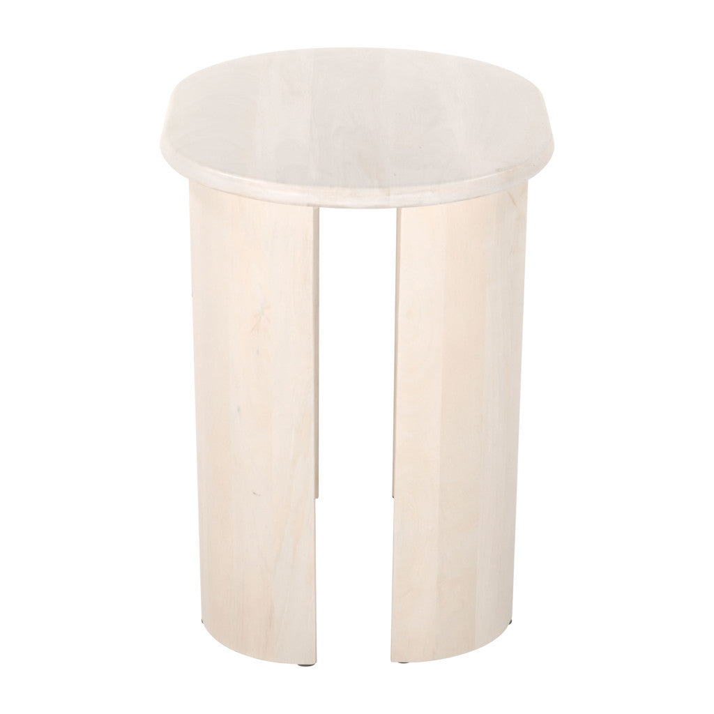 24" Natural Solid Wood Oval End Table-2