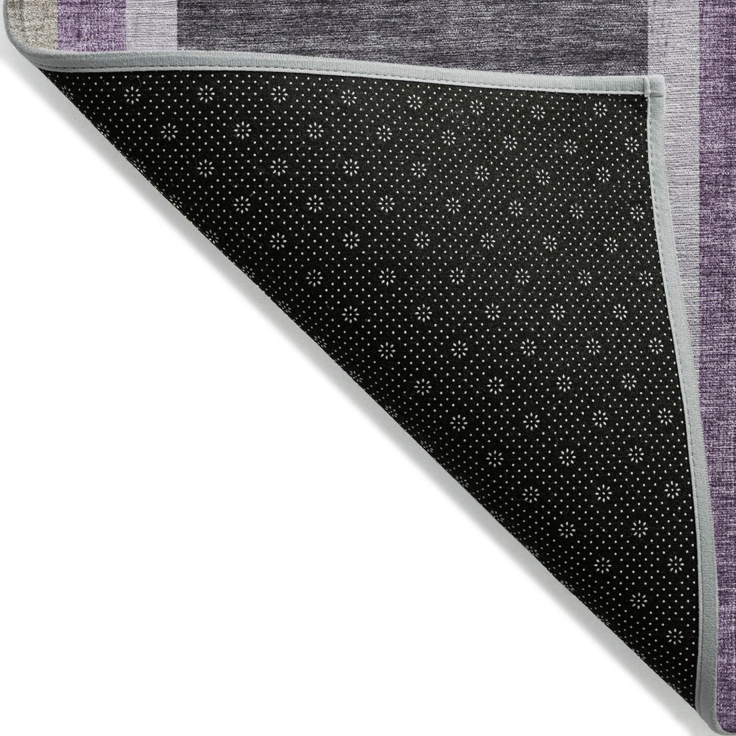 8' X 10' Purple and Black Abstract Washable Indoor Outdoor Area Rug-3
