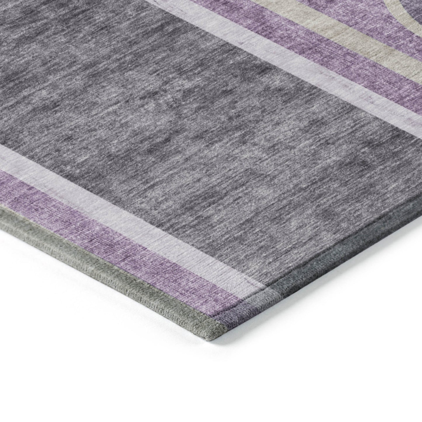 8' X 10' Purple and Black Abstract Washable Indoor Outdoor Area Rug-4