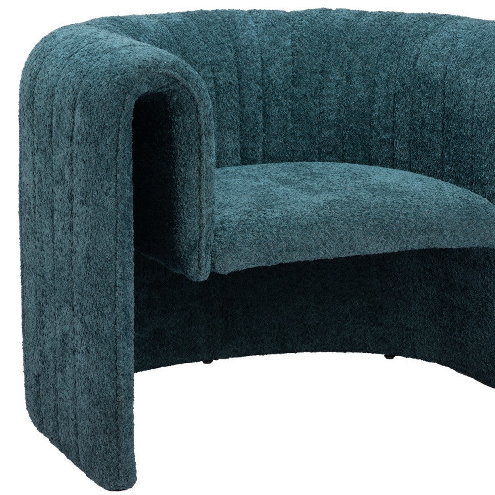 37" Aquamarine Sherpa And Upholstered Tufted Arm Chair-7