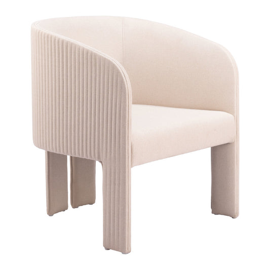 25" Beige Upholstered Arm Chair-0