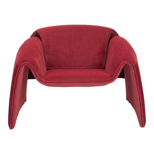 40" Red Velvet Contemporary Arm Chair-0