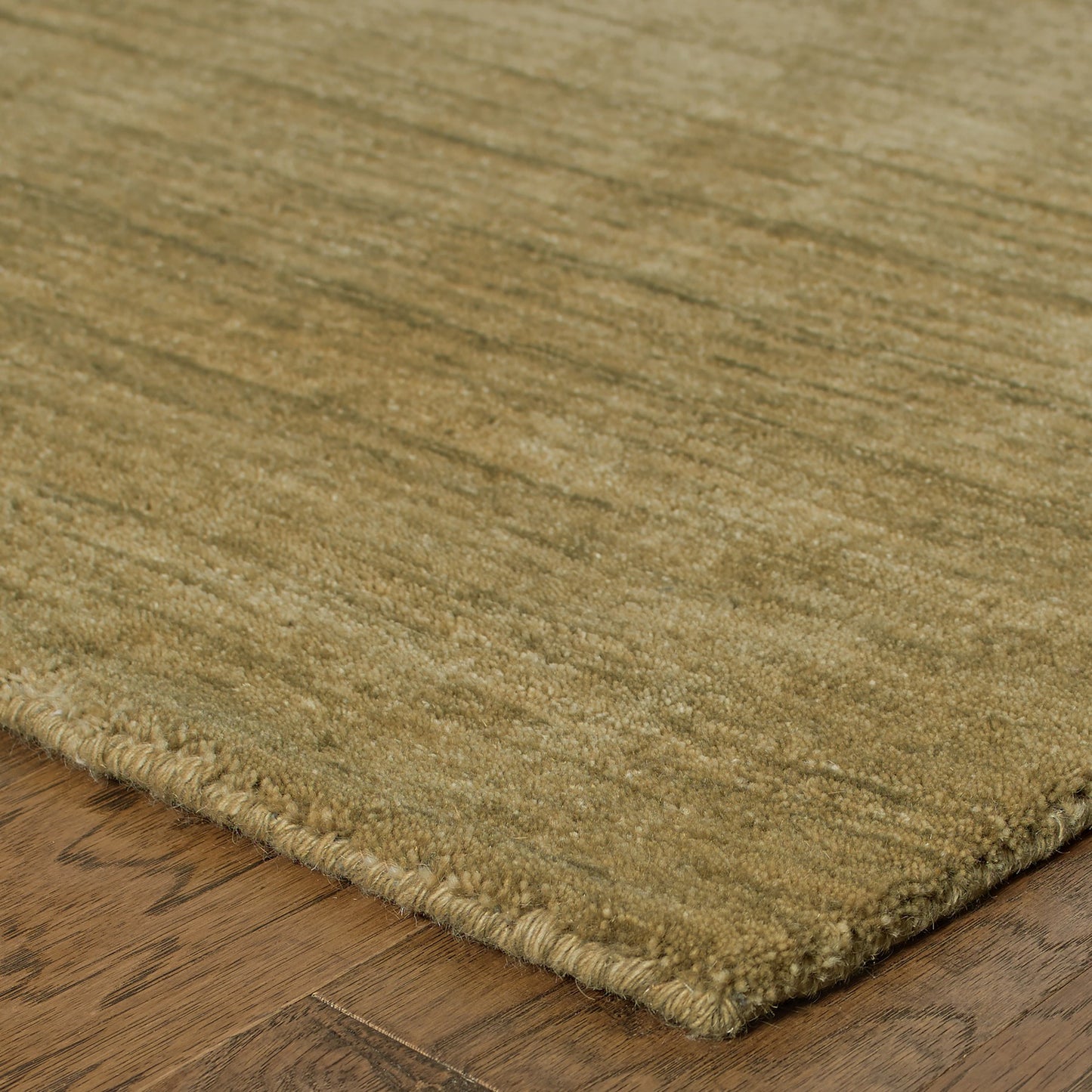 8' Gold Wool Hand Tufted Runner Rug-4