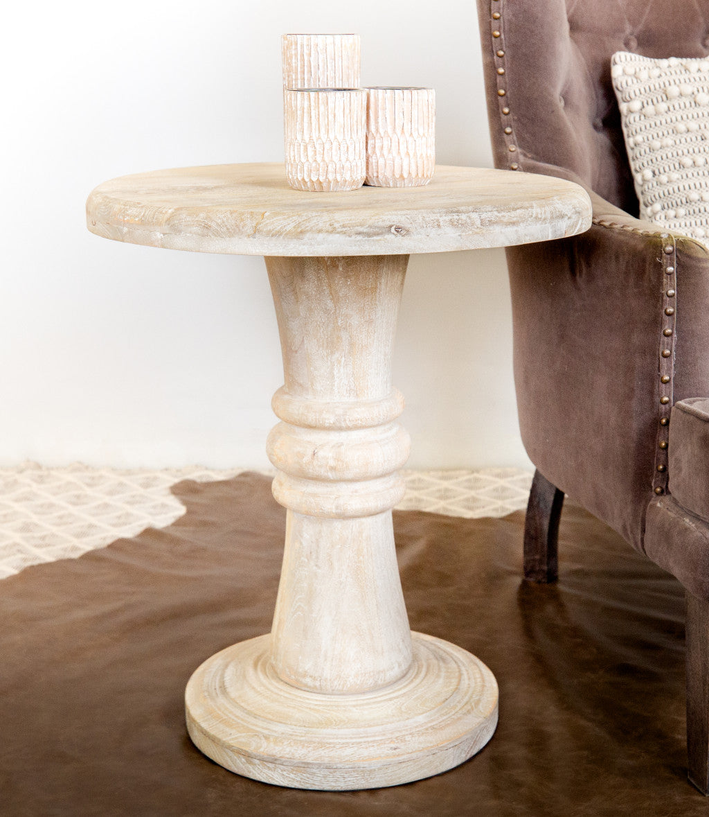 28" Brown Solid Wood End Table-2
