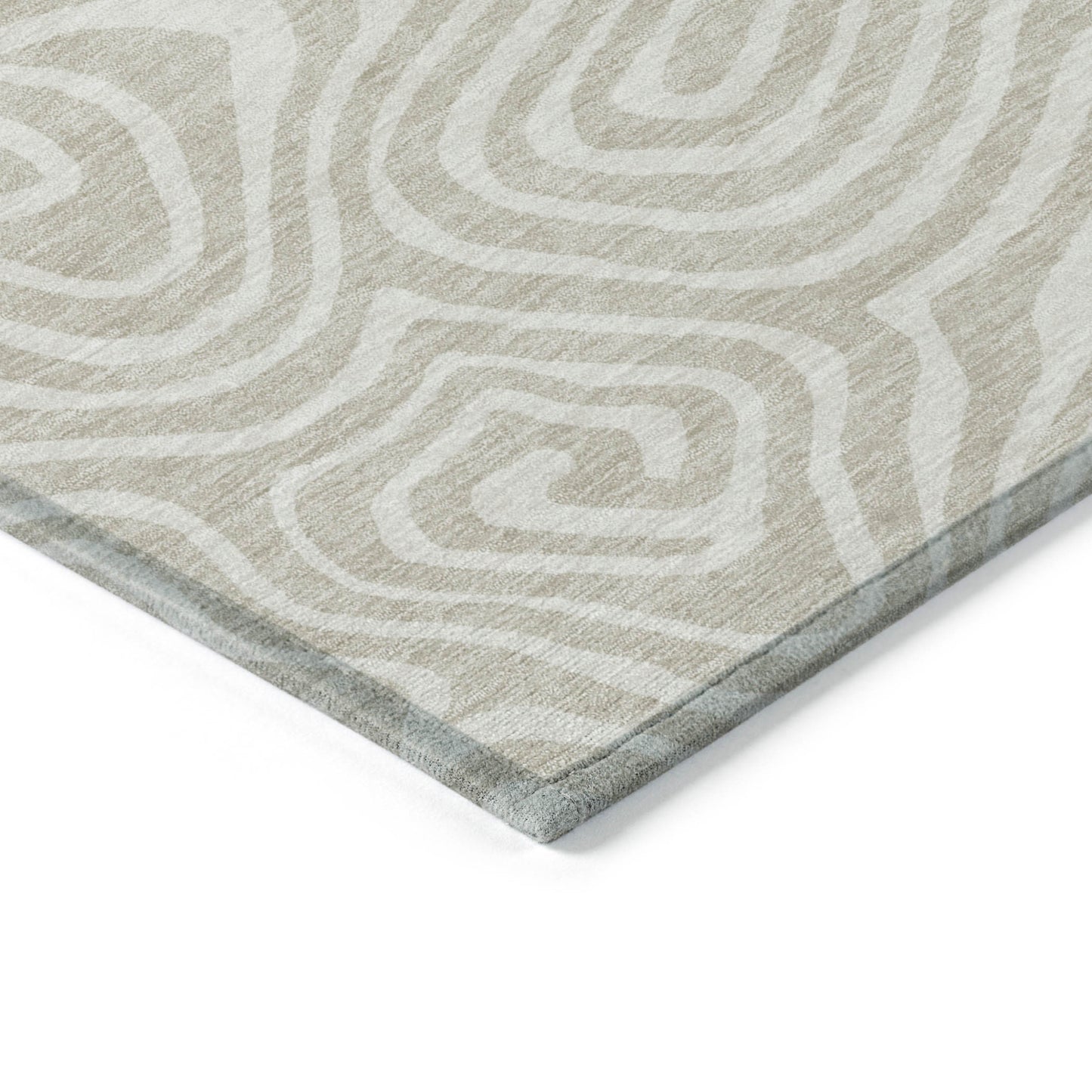 9' X 12' Beige And Linen Abstract Washable Indoor Outdoor Area Rug-4