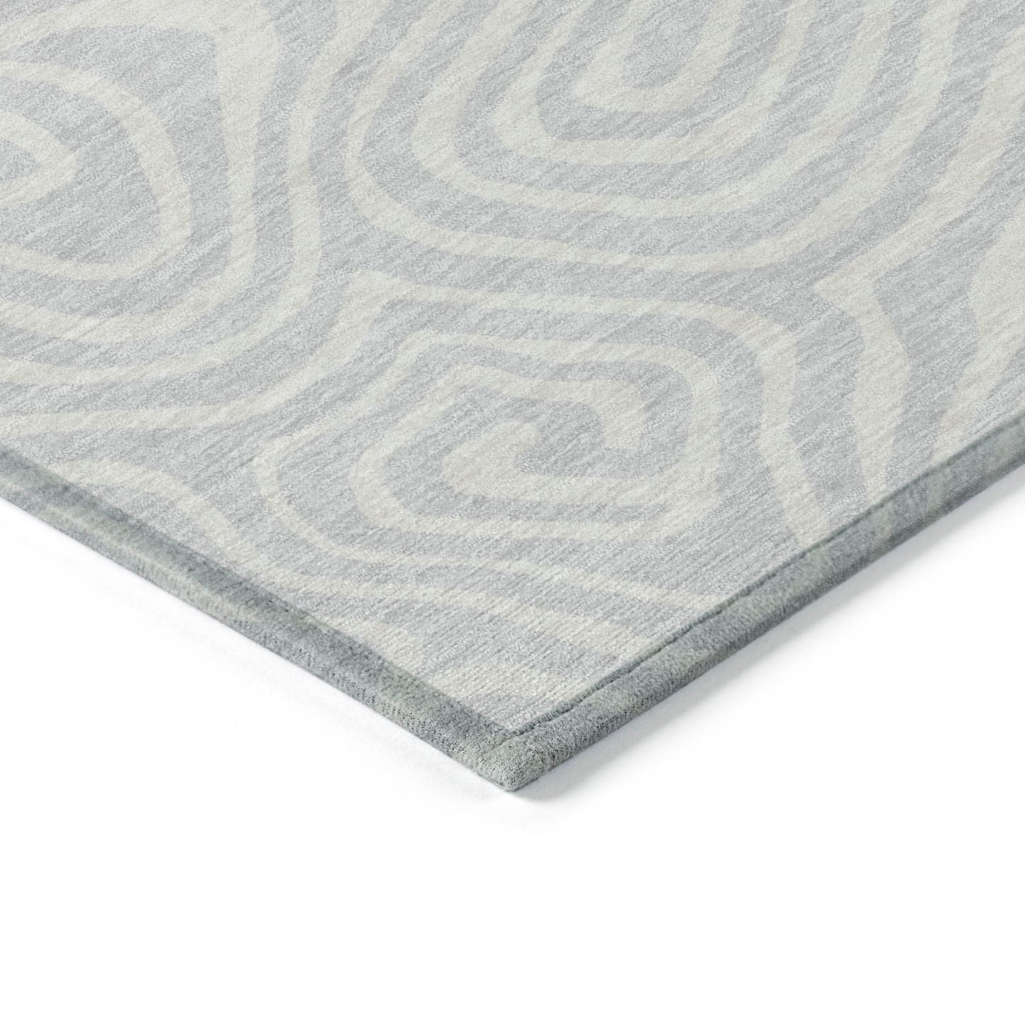 5' X 8' Silver And Gray Abstract Washable Indoor Outdoor Area Rug-4