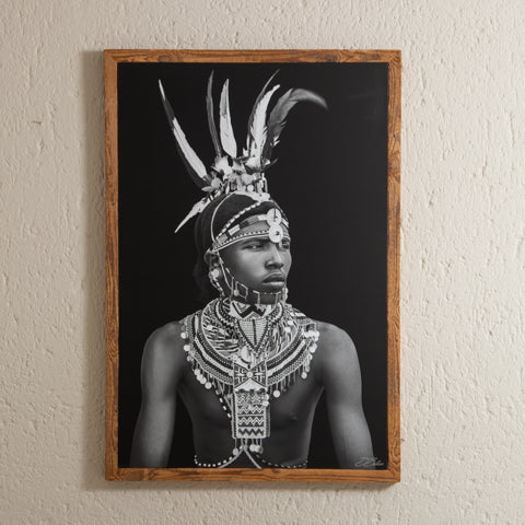 KANA_29 Rendille Moran Framed Canvas | Lake Turkana, Kenya-0