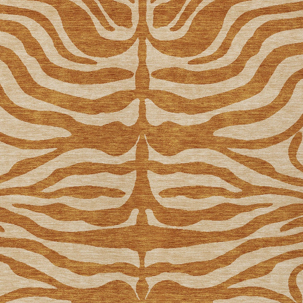 8' X 10' Copper And Tan Animal Print Washable Indoor Outdoor Area Rug-5
