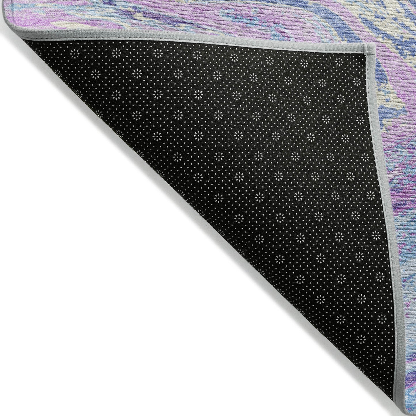 8' X 10' Sky Blue Lavender And Ivory Abstract Washable Indoor Outdoor Area Rug-2