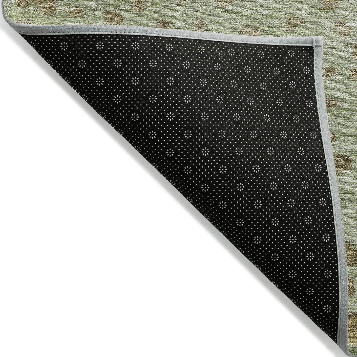 8' X 10' Artichoke Green Ivory And Brown Abstract Washable Indoor Outdoor Area Rug-2