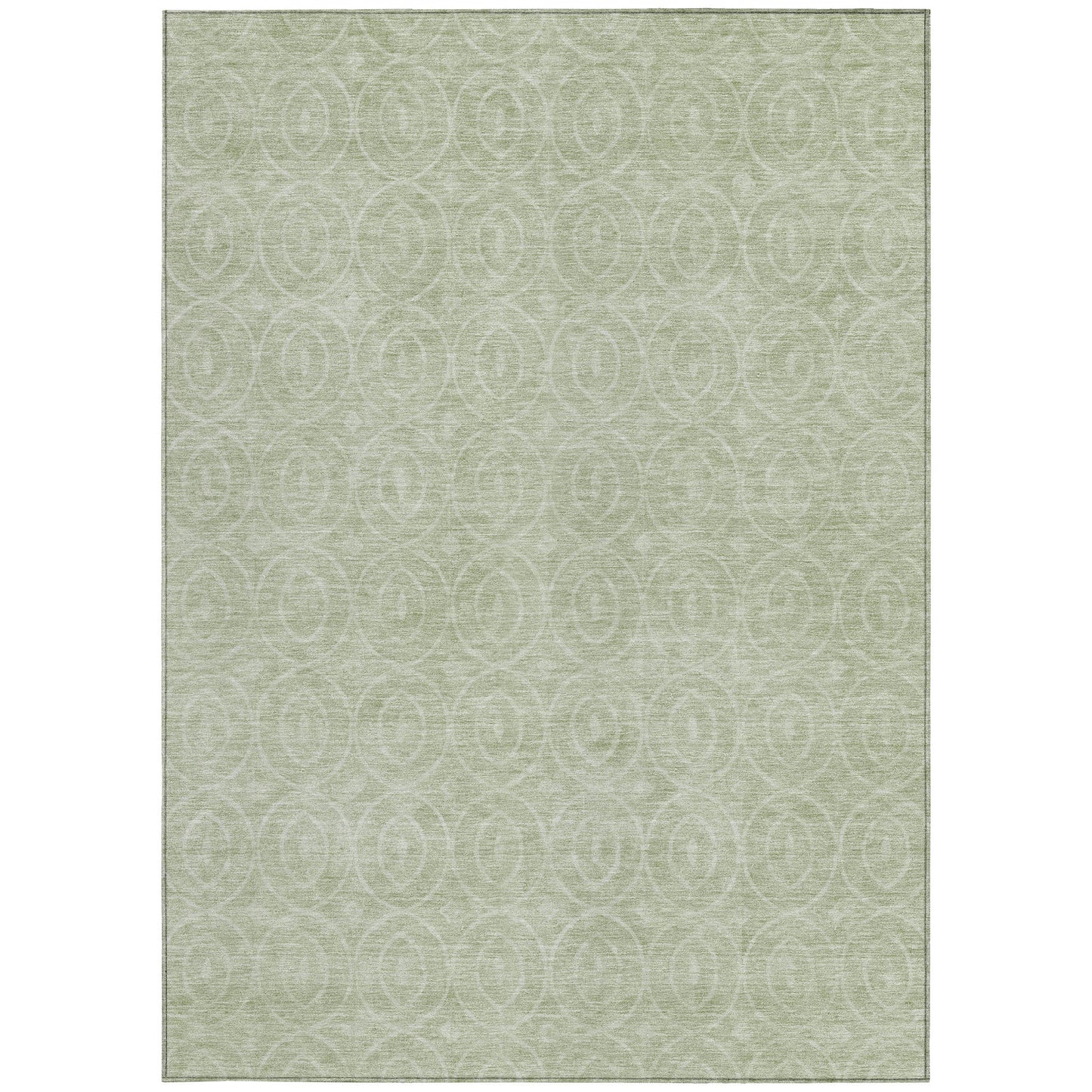 5' X 8' Mint Green Geometric Washable Indoor Outdoor Area Rug-6