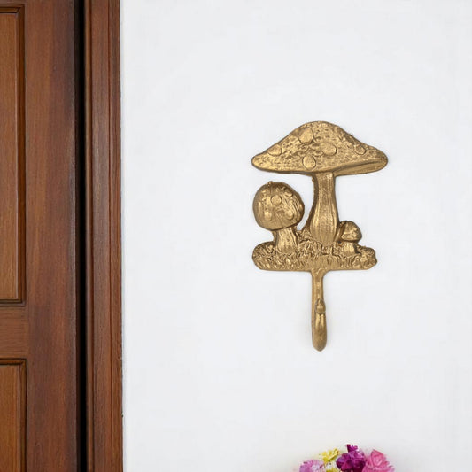 4" Gold Cast Iron Mushroom Wall Hook-0