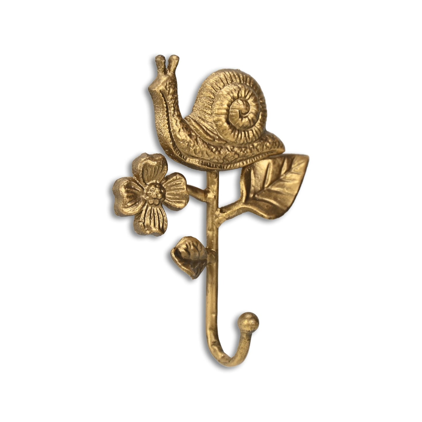5" Gold Cast Iron Snail Wall Hook-1