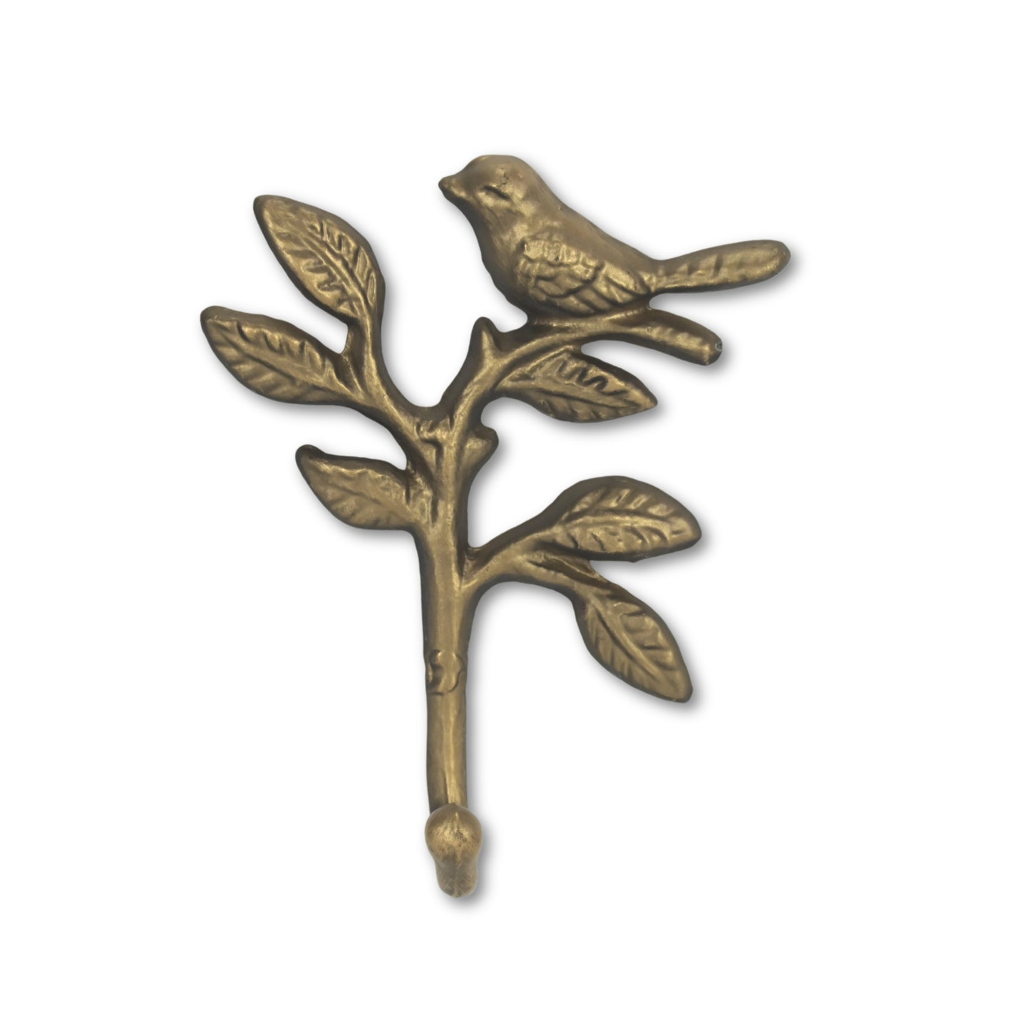 5" Antiqued Gold Cast Iron Bird Wall Hook-1