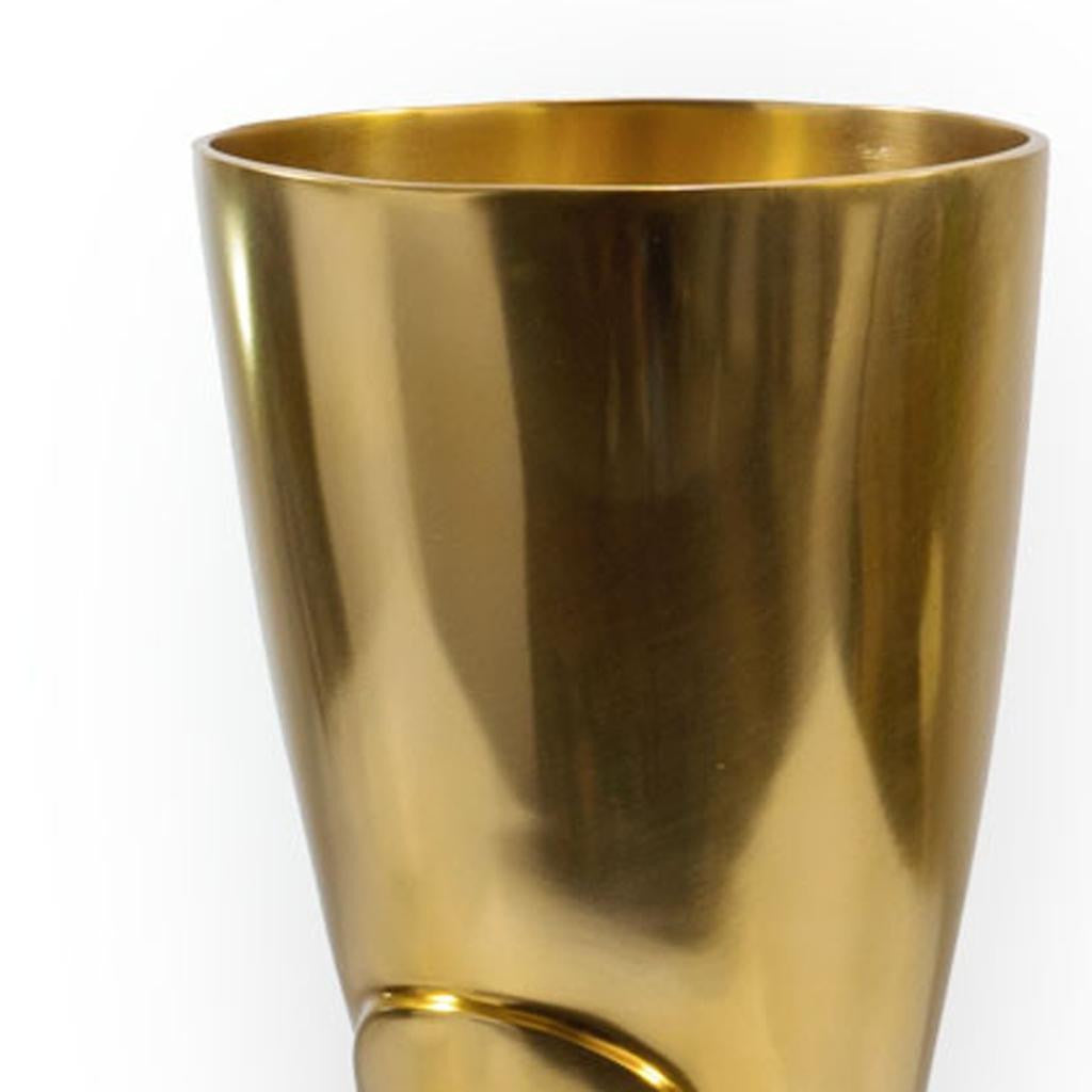 16" Gold Aluminum Firefighter Boot Umbrella Stand-3