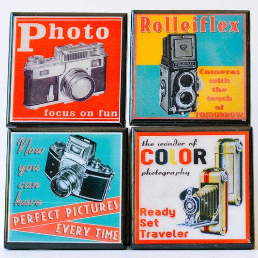 Say Cheese!: Classic Camera Drink Coaster Set-0