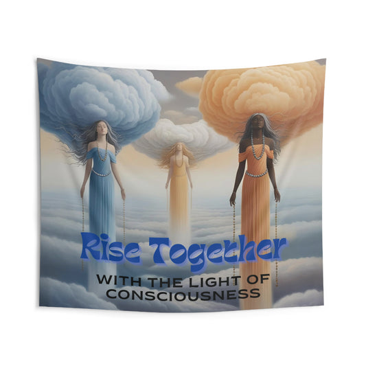 Bohemian Wall Tapestry, Inspirational Home Decor, Rise Together Tapestry, Meditation Wall Art, Spiritual Room Accent by Ouro Maji