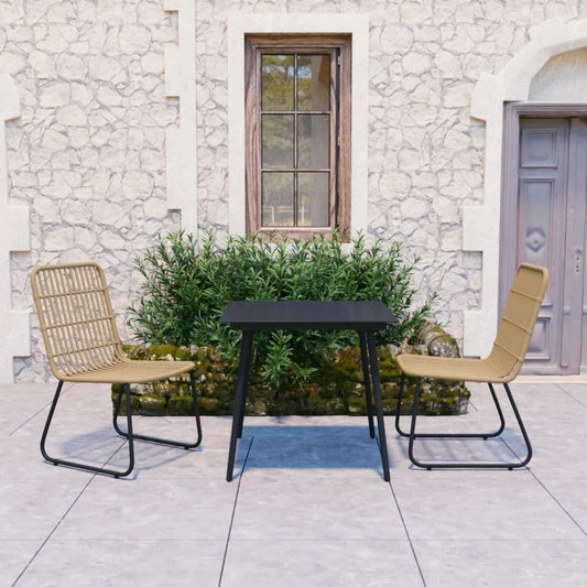 vidaXL Patio Dining Set Seat Black/Oak and Black 3/5/7/9 Piece Multi Sizes-0