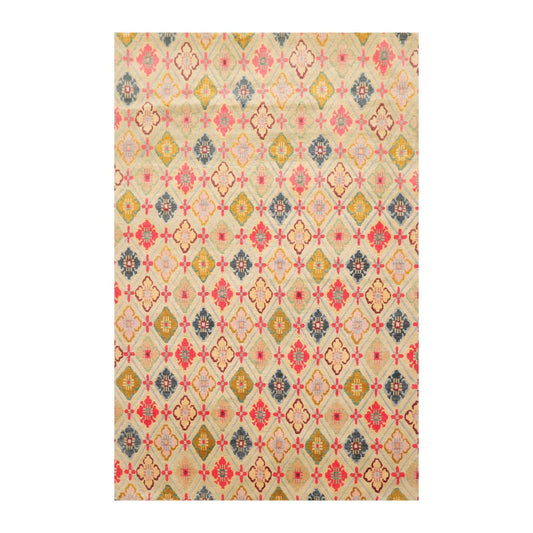 3'11" x 5'8" Swiss Wash Hand Knotted Wool Tibetan Classic Phurba Dorje Area Rug-0