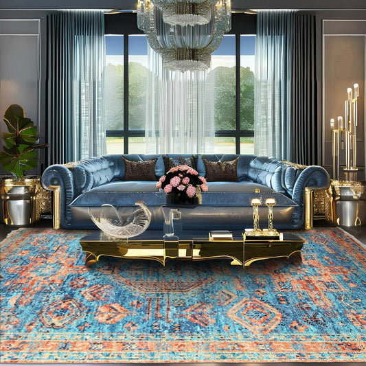 Multi Size Turquoise, Burnt Orange Hand Knotted Arts & Crafts 100% Wool Turkish Oushak Traditional Oriental Area Rug-0