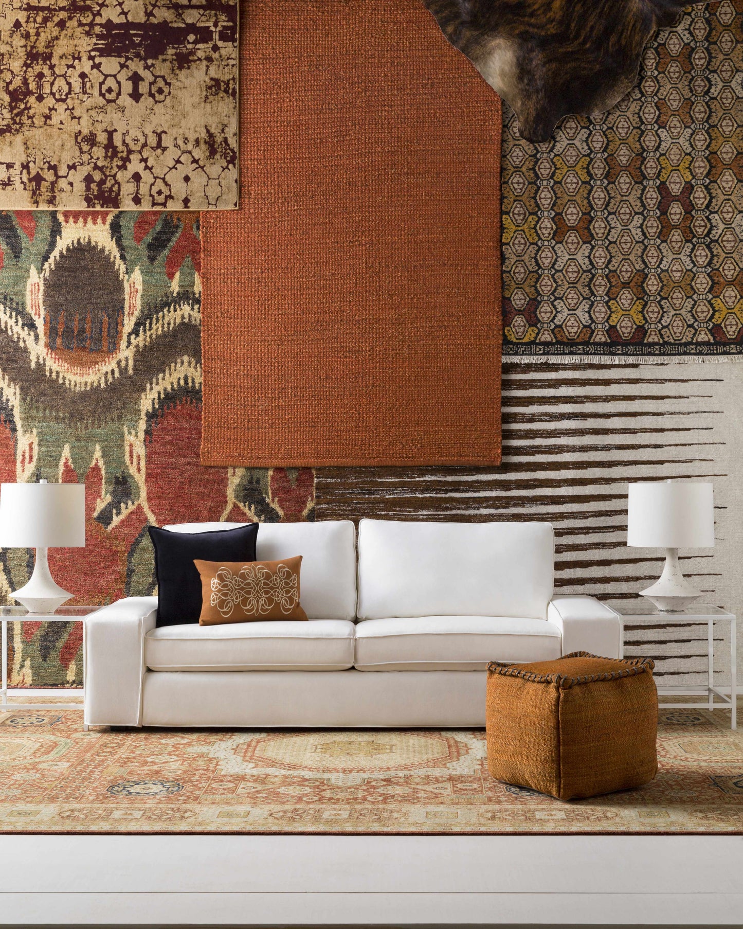 Castiadas Rust Geometric Pouf-2