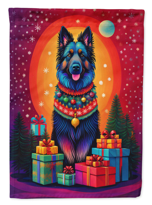 Belgian Sheepdog Holiday Christmas House Flag-0