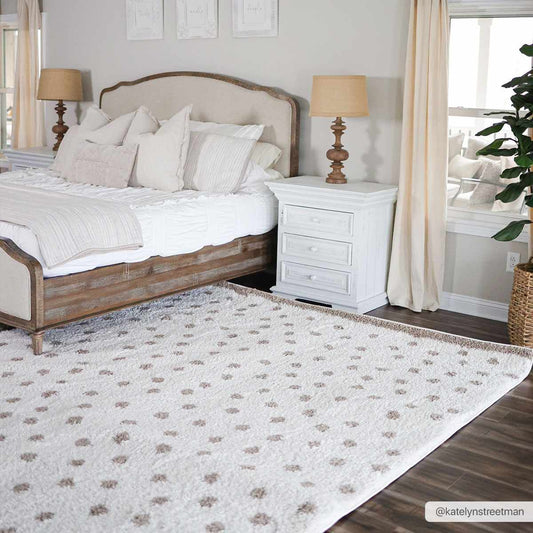Chaia Dotted Cream & Brown Plush Rug-0