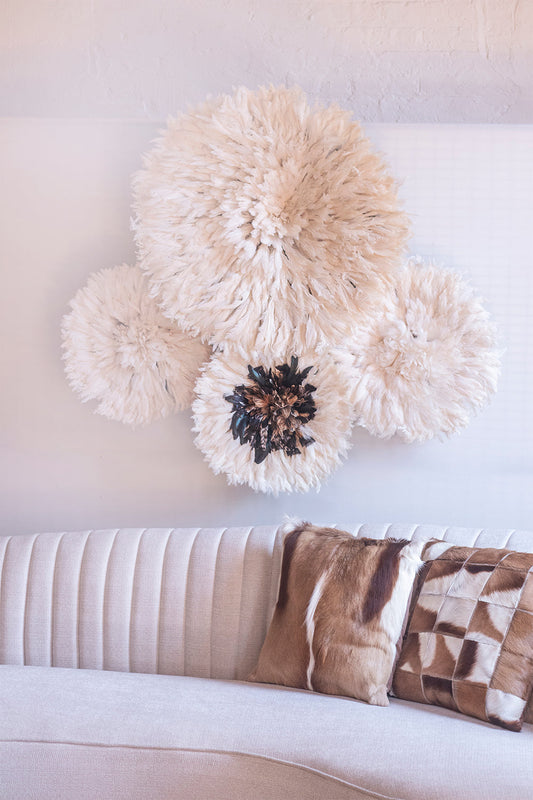 Juju Hat White (Bamileke Headdress)-0