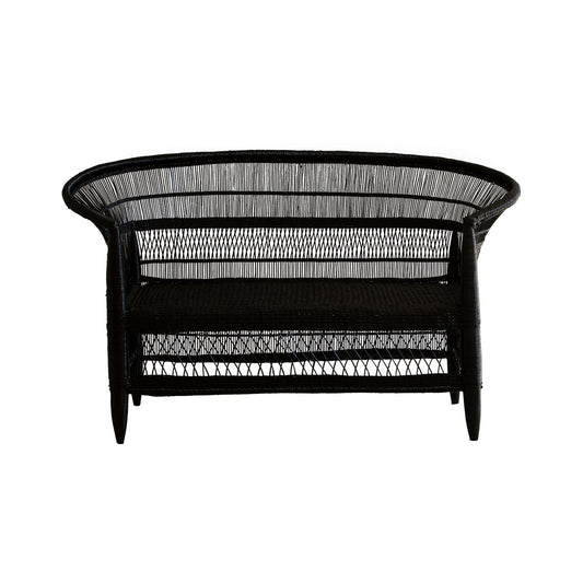 Malawi Cane Love Seat | Black Handwoven in Malawi-0