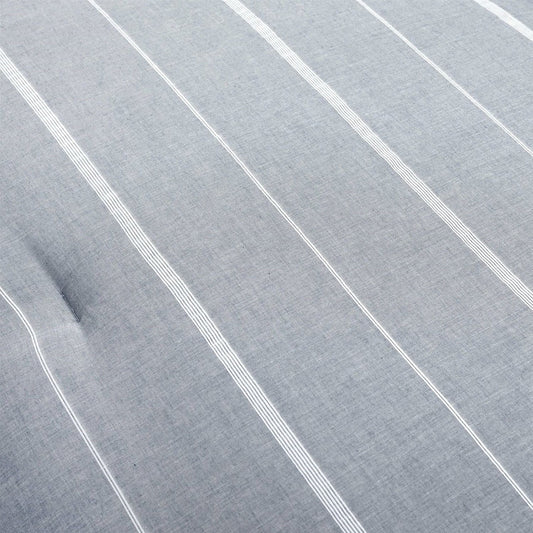 King/California King Blue Grey Off-White Stripe 3-Piece Comforter Set-0